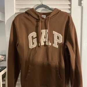 GAP Brown and Cream Jacket with Hood and Logo
